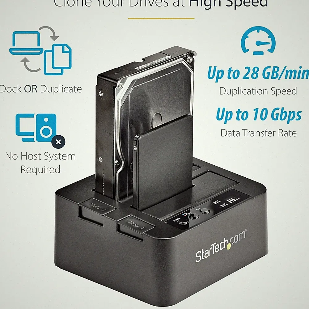 Dual Bay Hard Drive Duplicator & SATA Docking Station