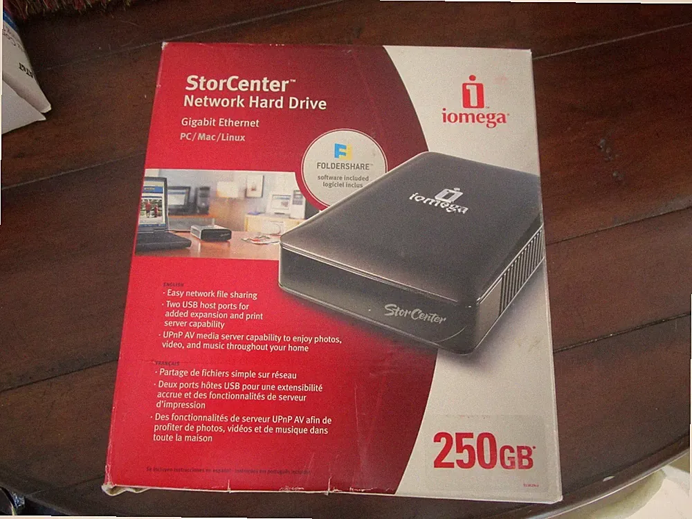 Iomega StorCenter 250GB USB Network Hard Drive PC/Mac/Linux Gigabit Ethernet-New